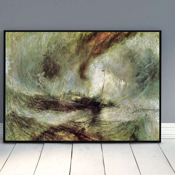 Snow Storm - Steamboat off a Harbour's Mouth by J M W Turner. Digitally remastered printable art. DIGITAL DOWNLOAD.