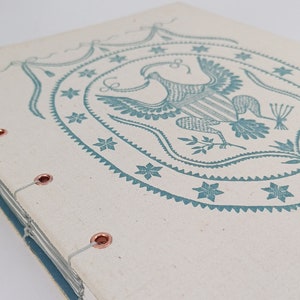 1963 Americana Upcycled Writing Journal / Handmade Stitched / Coptic Notebook / Guestbook / Sketchbook / Diary / Notebook / Patriotic