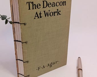 1923 The Deacon at Work Journal: Upcycled Theology Notebook