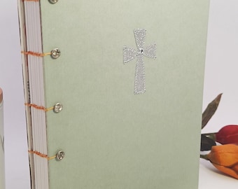 Vintage Cross Journal • Handmade Christian Faith Writing Notebook
