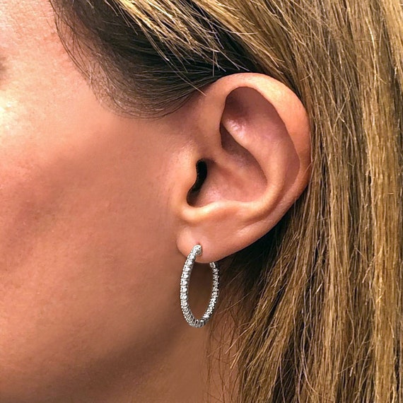 Diamond hoop outlet earrings 2 carat