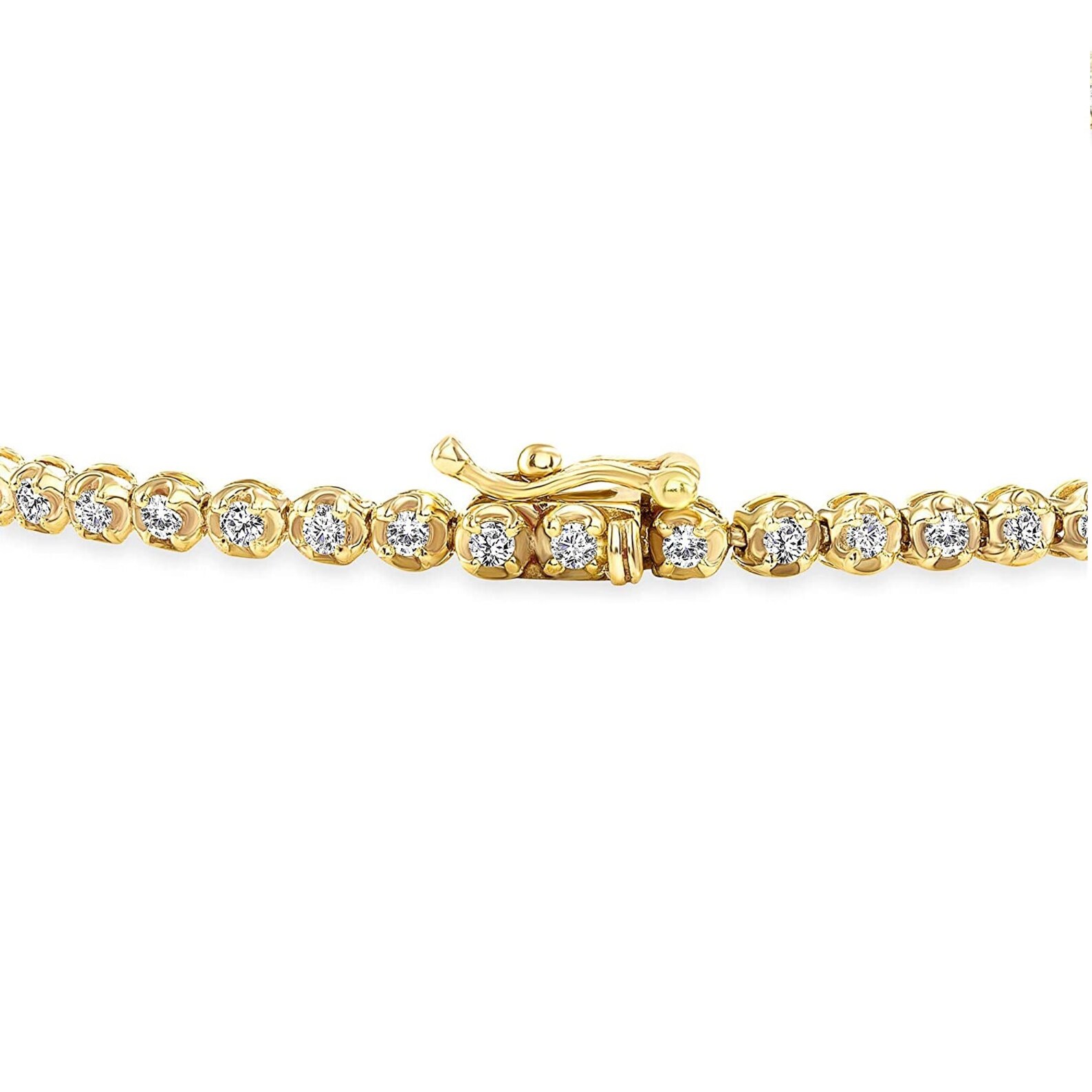 1 Carat Diamond Tennis Bracelet Brilliant Cut 10K Yellow Gold Etsy