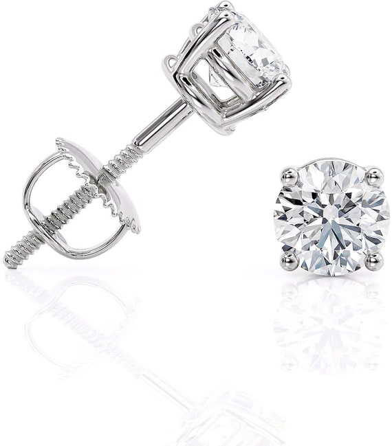 IGI Certified 1.5 Carat Lab Grown Diamond Stud Earrings for Etsy
