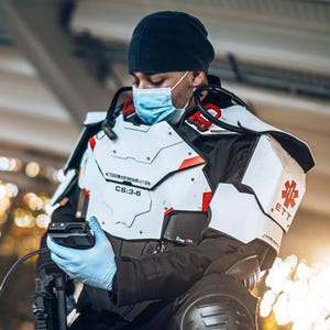 Armure cyberpunk personnalisée : ensemble complet en métal cosplay futuriste Airsoft, fabriqué sur commande