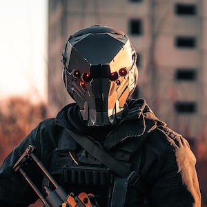 Hełm Apex Predator, przenośny hełm airsoftowy, wojskowy daszek cyberpunkowy, futurystyczna maska zabójcy, styl noktowizyjny, sprzęt do cosplayu LARP