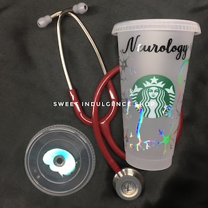 Neurology Neurologist Neurosurgeon Brain Personalized Starbucks Cup, Venti reusable Cold cup straw Healthcare Nursing Frontline Worker Cup