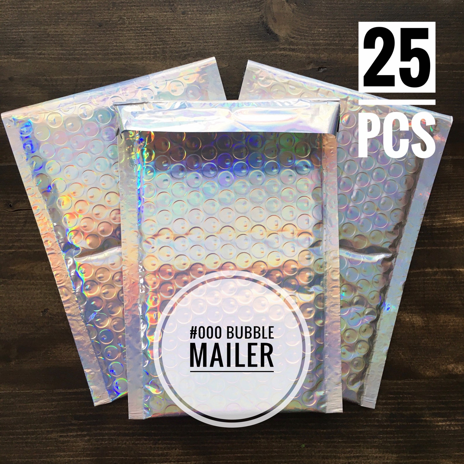 25 PCS Mini 000 Holographic Bubble Mailers Holographic Etsy
