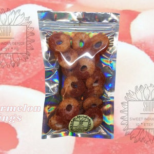 Watermelon Rings Spicy Chile Candy, Dulce Enchilados, Watermelon Ring Enchilados, Spicy Mexican Candy Chamoy Dulces Chamoy, Sandilla Rings
