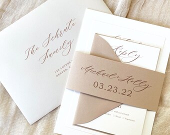 Personalized Wedding Invitation Suite: Modern Custom Design, RSVP, Addressed Envelopes
