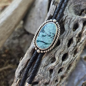 Handmade Sterling Silver Turquoise Bolo Tie