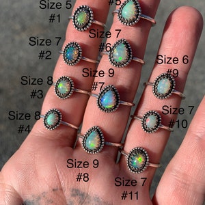 Handmade Sterling Silver Opal Ring (Choose your size) Women’s Jewelry