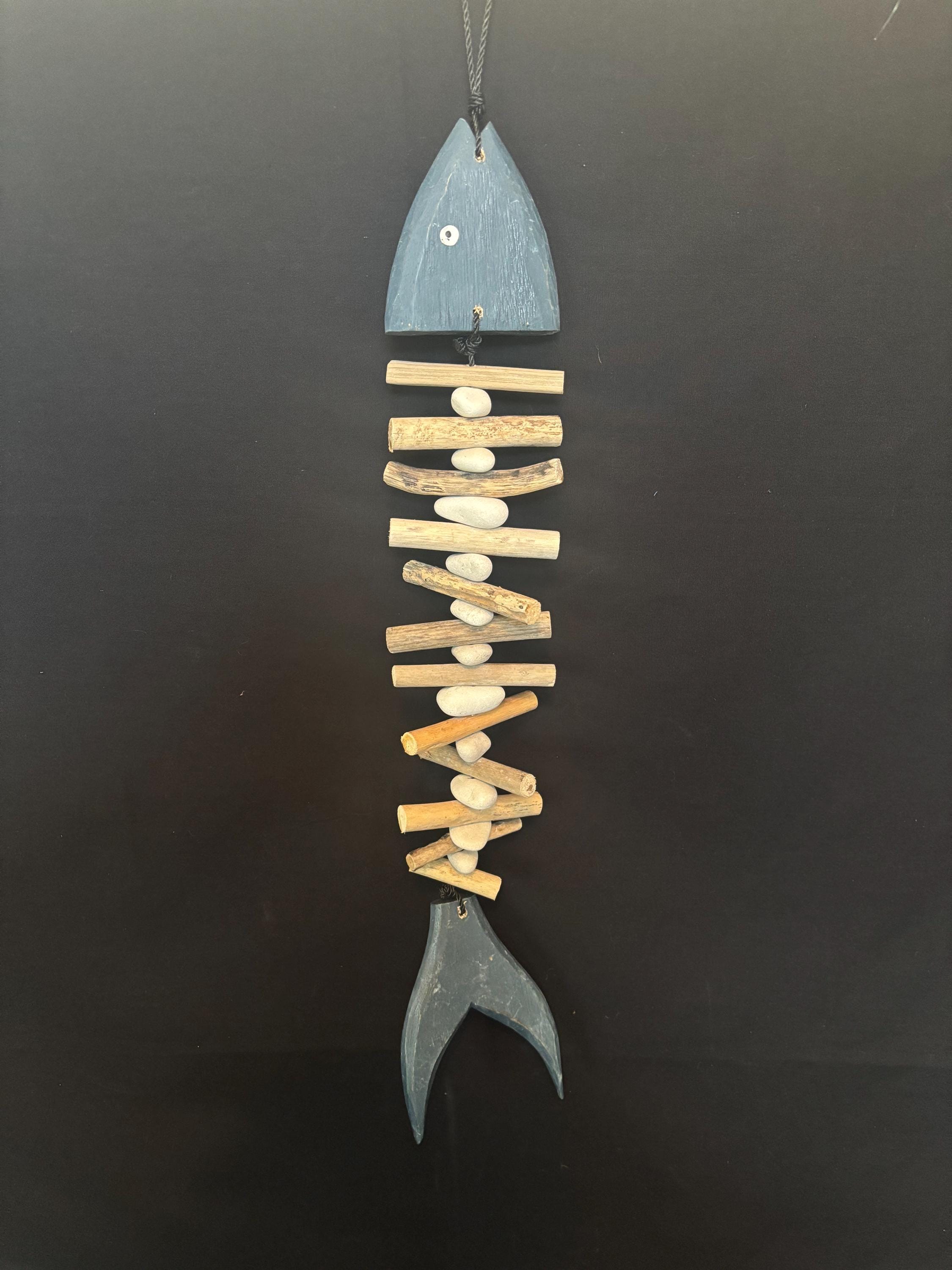 Coastal wood and driftwood wind chime 27 inches long