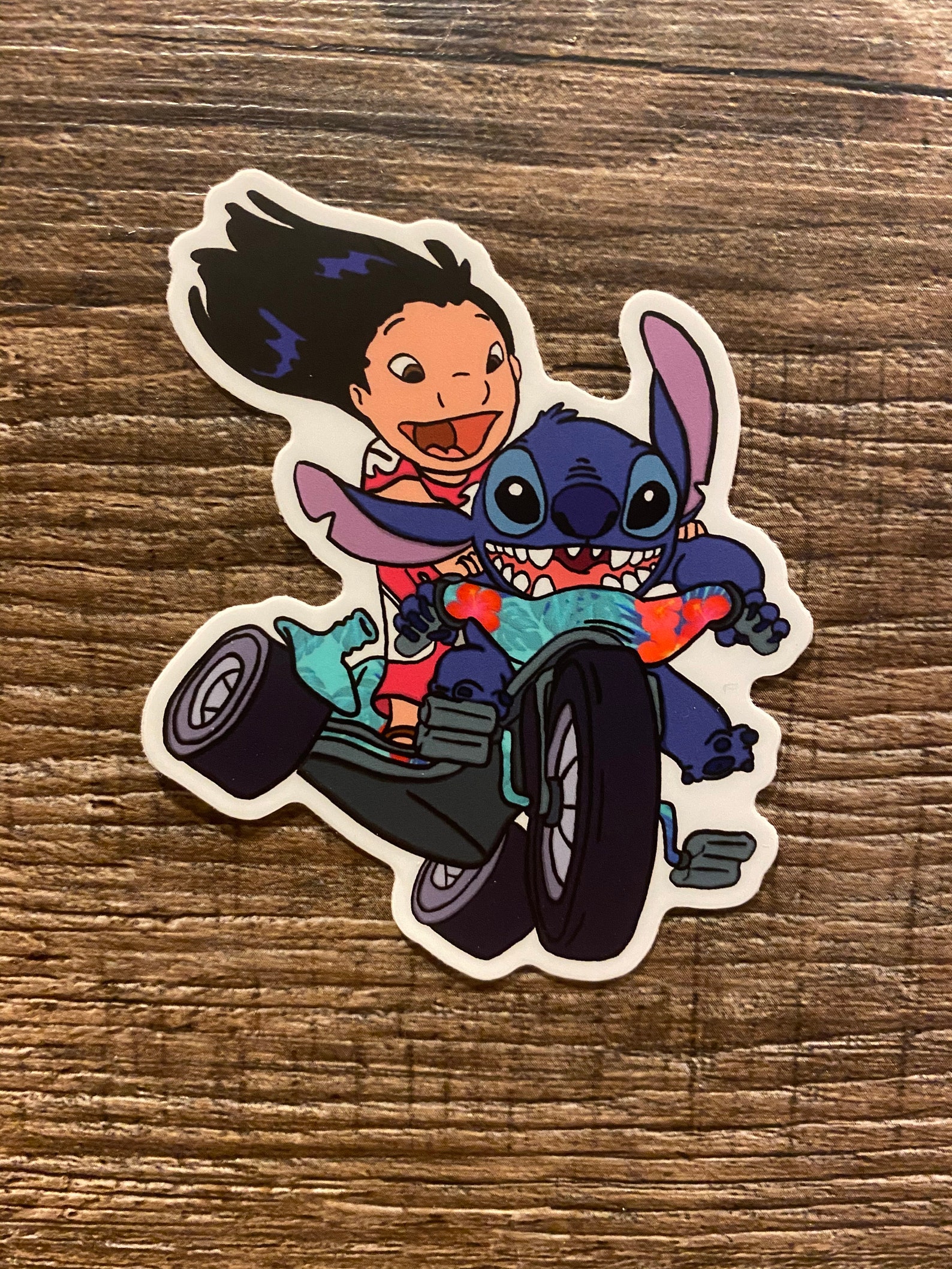 Lilo & Stitch on Tricycle Inspired Sticker | Etsy