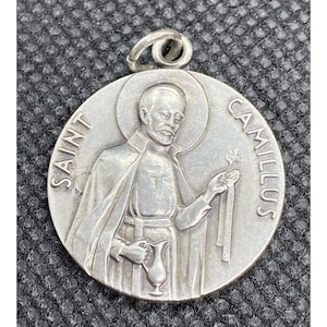 Vintage Antaya Sterling Silver 925 Saint Canmillus Religious Medal
