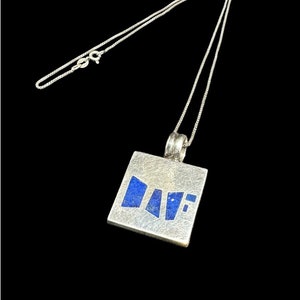 Necklace 980 Silver Chile Geometric Square Pendant Lapis Lazuli Inlay Box Chain - Etsy Necklace 980 Silver Chile Geometric Square Pendant Lapis Lazuli Inlay Box Chain - Etsy