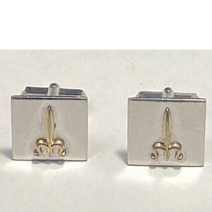 Vintage Signed Swank Sterling Silver Cufflinks Mid Century Modern Unique