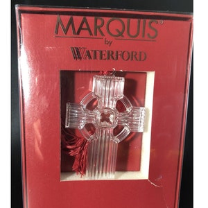 Marquis Waterford Cross Ornament Lead Crystal 3.5&quot; - In Box