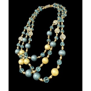 Giuliano Fratti Necklace GM Milan 3 tier High End Glass Bead Crystal Necklace