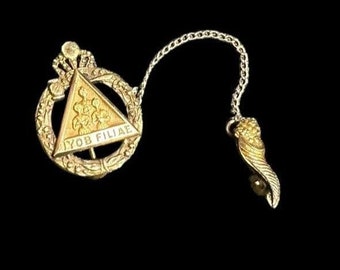 Vintage 10k IYOB FILIAE Job's Daughters Pin Cornucopia Canada