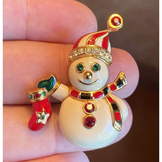 Swarovski snowman brooch clearance