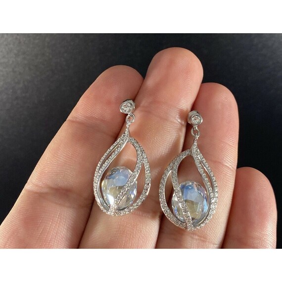 Vintage Swarovski Megan Earrings Faceted Crystal … - image 1