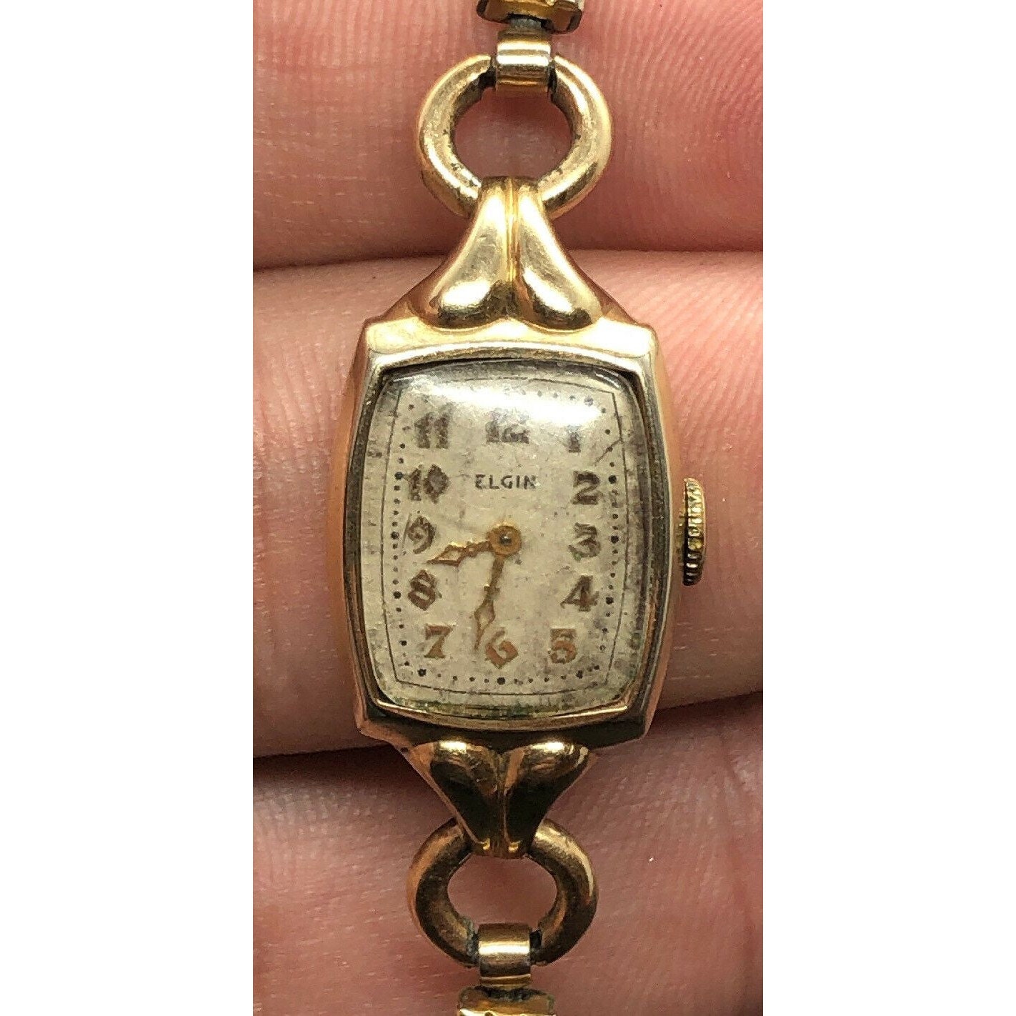 Vintage 10K GF Elgin C131063 Schwab & Wuischpard Wind up Watch