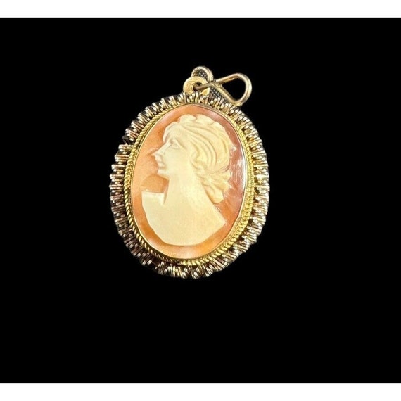 Vintage 800 Silver Cameo Pendant Signed Art Deco … - image 2