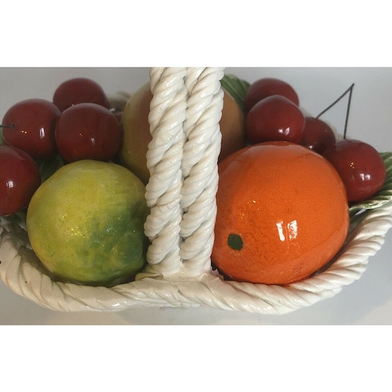 Capodimonte Bowl Ceramic Lattice Bowl of Fruit Made in Italy