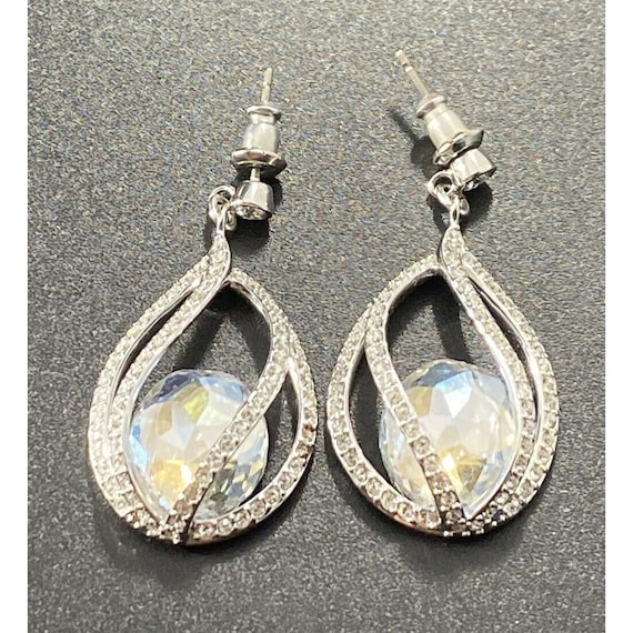 Vintage Swarovski Megan Earrings Faceted Crystal … - image 4
