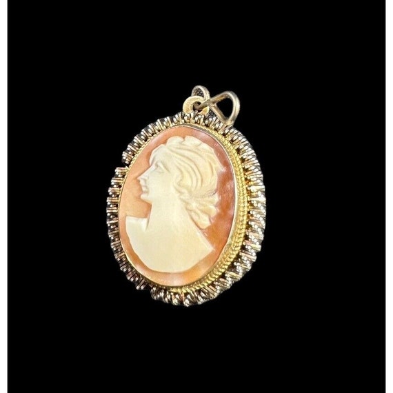 Vintage 800 Silver Cameo Pendant Signed Art Deco … - image 1