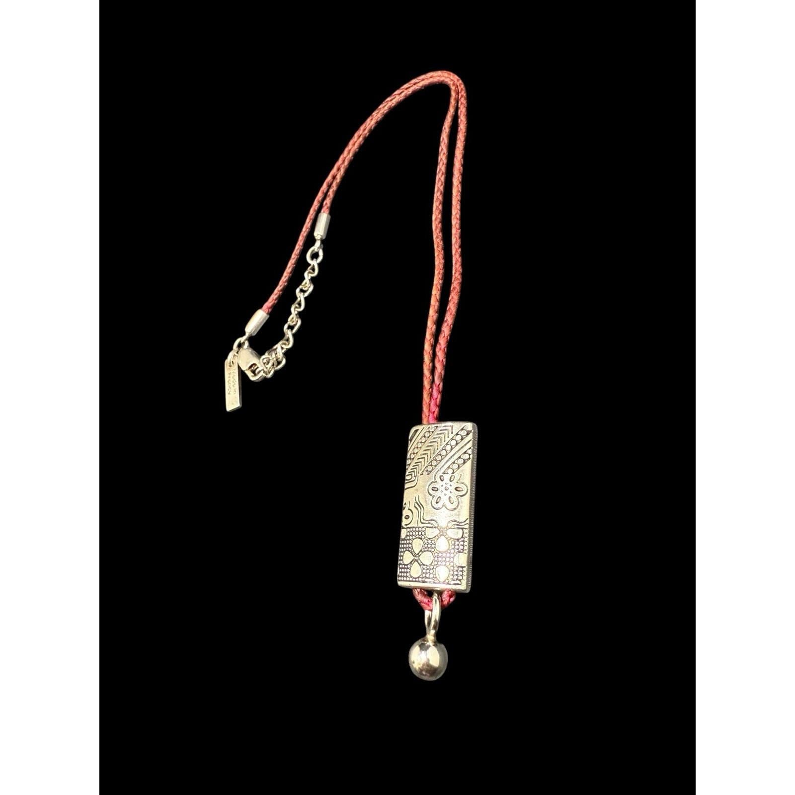 アクセサリー Archive KENZO 925 Silver Coin Necklace Kenzo Paris 925 Necklace Sterling Silver Flower Pendant Red Silk