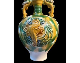 中国古窯　唐三彩点花文瓶　タニチ　w約19㎝　東S8-0509① il_340x270.6144923430_l2ig.jpg