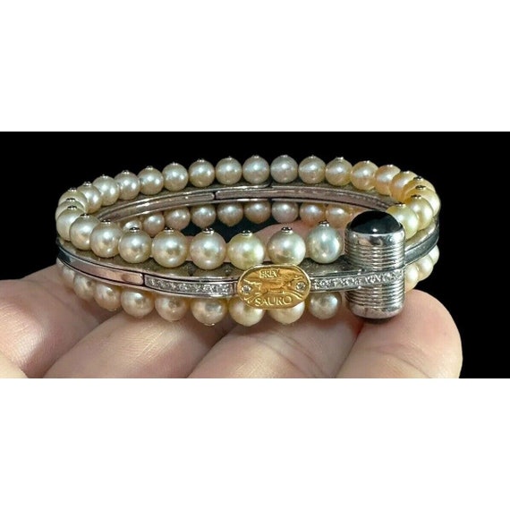 Brev Sauro Bracelet Pearl Black Onyx 17 Diamond C… - image 2