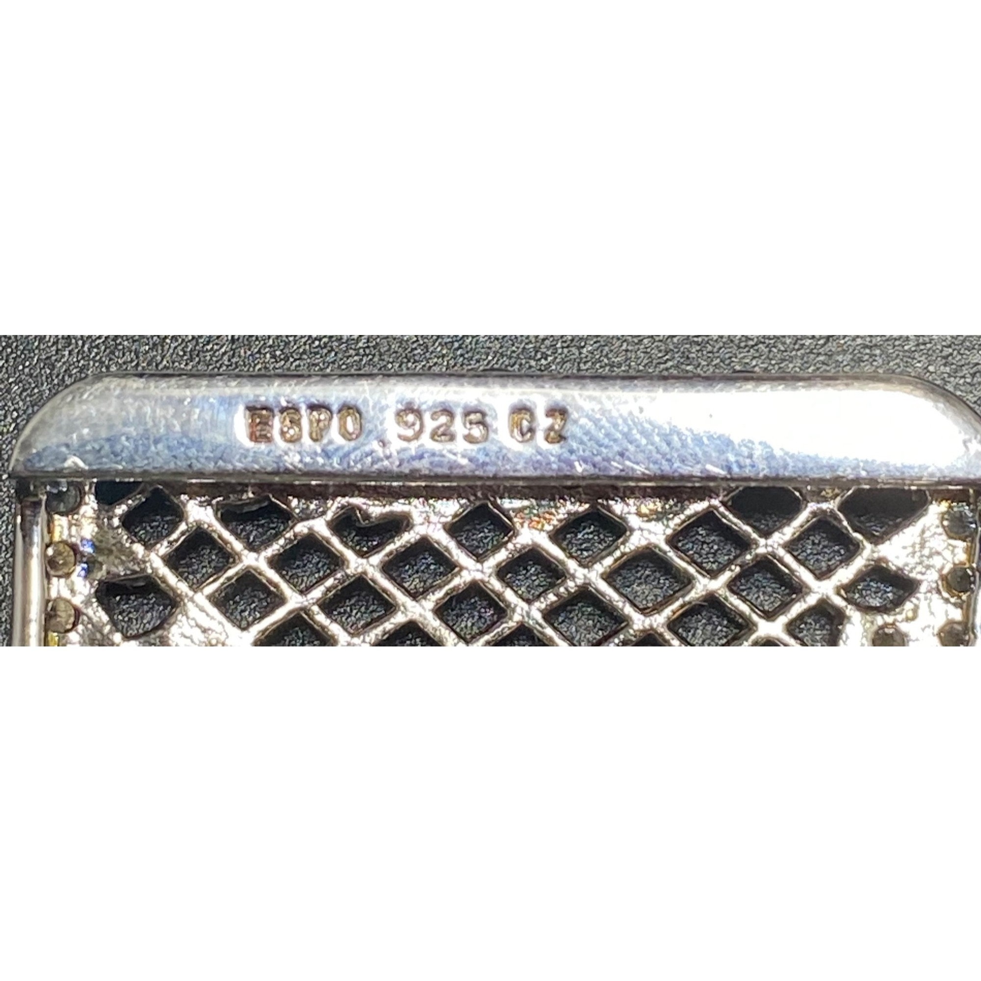 Joseph Esposito 925 Espo Cz Belt Buckle Floral Motif 