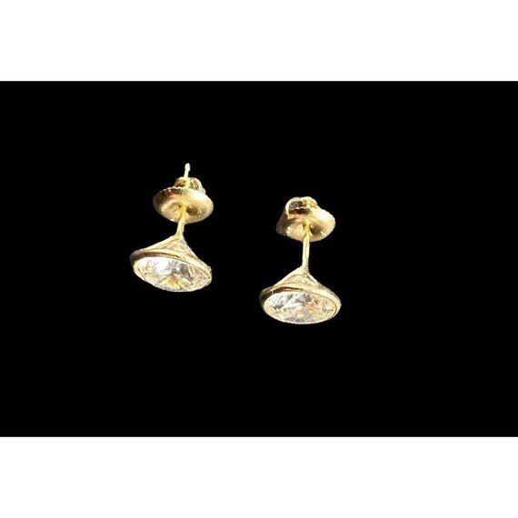 14k Estate Yellow Gold Moissanite Stud Earrings W… - image 6