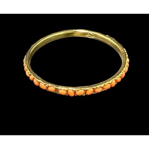 Vintage Kjl KENNETH JAY LANE Faux Coral Bangle Bracelet Gold Tone
