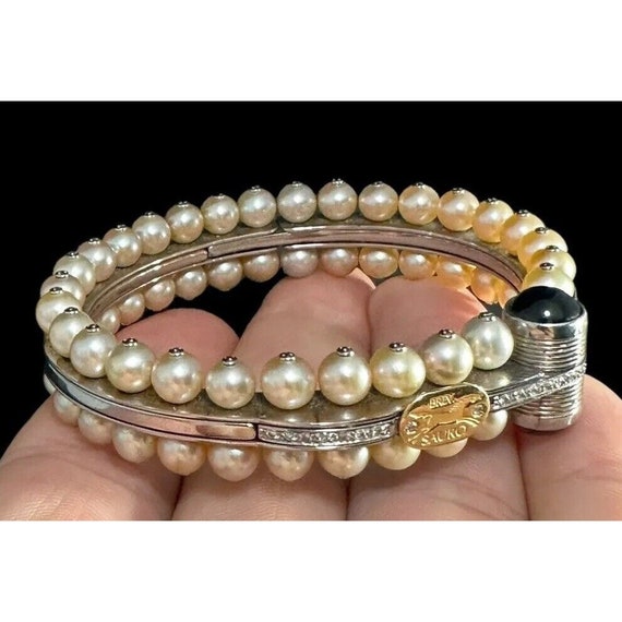 Brev Sauro Bracelet Pearl Black Onyx 17 Diamond C… - image 3