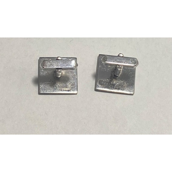 Vintage Signed Swank Sterling Silver Cufflinks Mi… - image 6