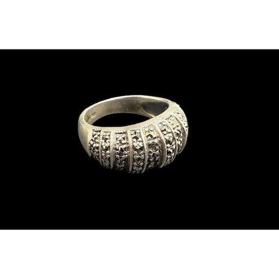 Designer ACI 925 Sterling Silver Marcasite Ring Size 7.5
