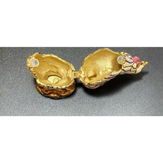 Vintage Rucinni Rooster Trinket Box Jeweled Swaro… - image 5