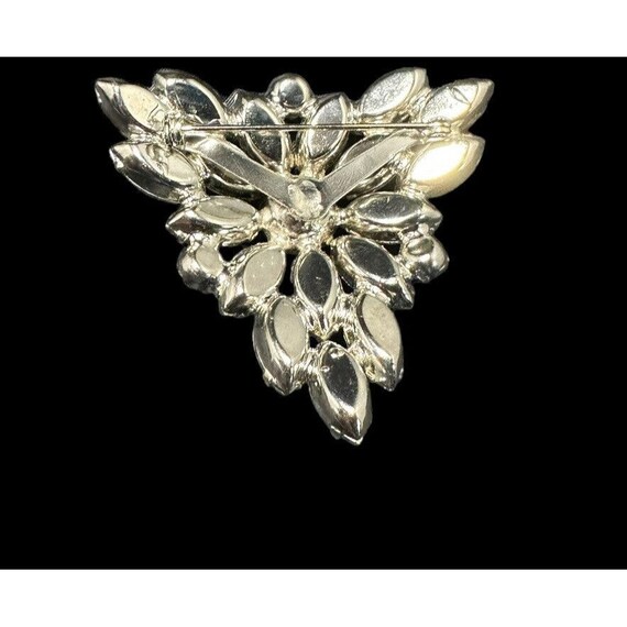 Art Deco Large Clear Marquise Pronged Crystal Bro… - image 5