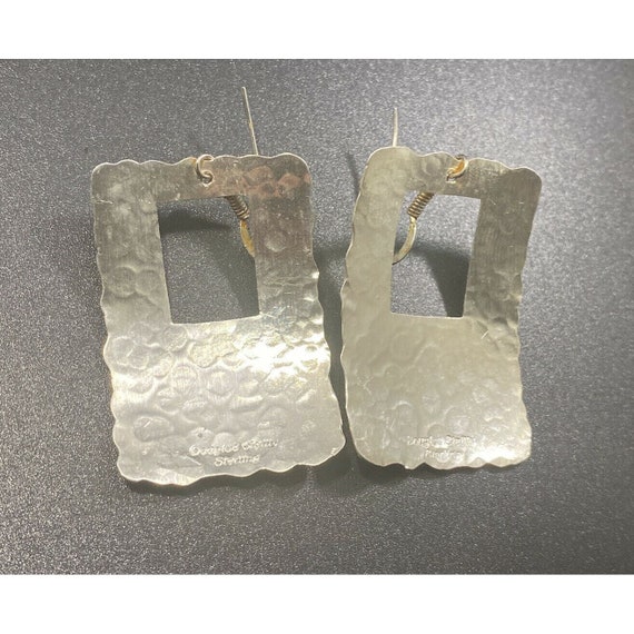 Douglas Etsitty Navajo Hammered Rectangle Earrings Da… - Gem