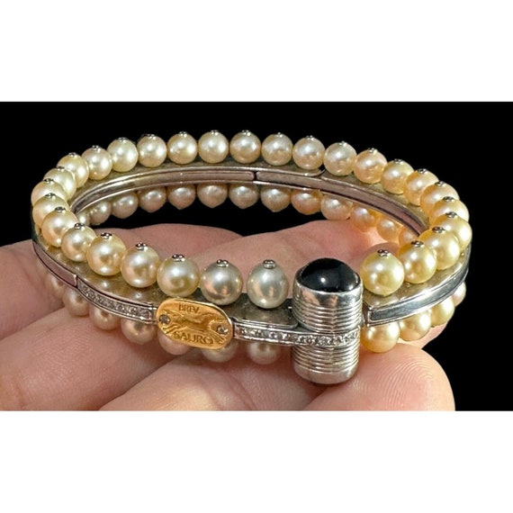 Brev Sauro Bracelet Pearl Black Onyx 17 Diamond C… - image 9