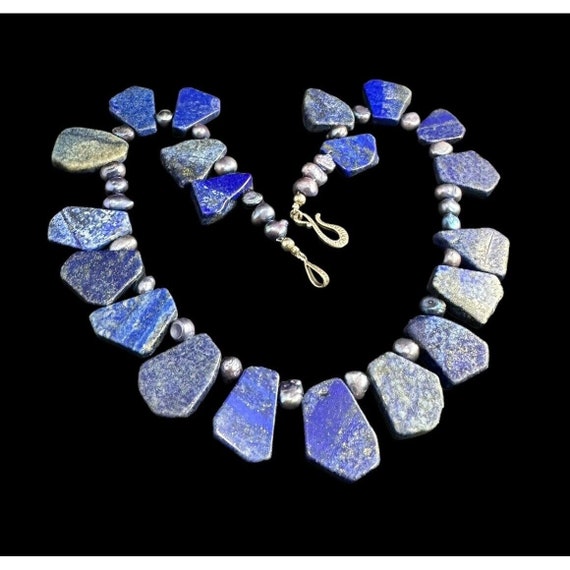 Necklace 925 Multi Gemstone Lapis Lazuli And Midn… - image 5
