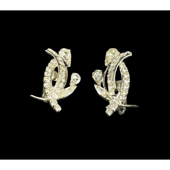 Jewelry Set Art Deco Clear Rhinestone Two Bracele… - image 3