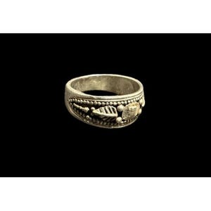 Sterling Silver Modernist Ring Vintage 5mm Textured Etched Band Size 6