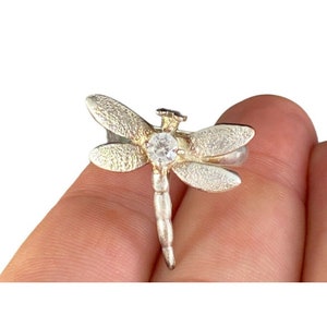 Vintage Sterling Silver CZ Butterfly Ring Size 7.5 Fine Detailed