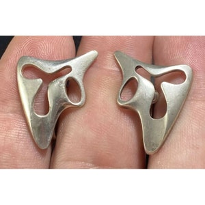 Georg Jensen Denmark Sterling Silver Splash Earrings #119 Henning Koppel