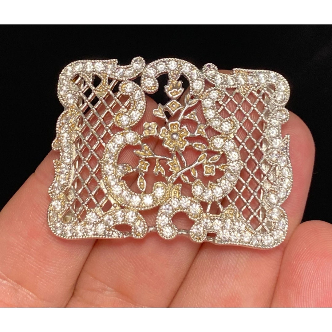 Joseph Esposito 925 Espo Cz Belt Buckle Floral Motif  display picture 1