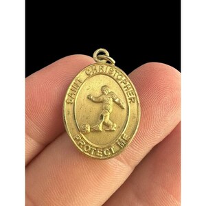 Vintage St Christopher Sterling Silver Medal Soccer Sports Protect Me Religious